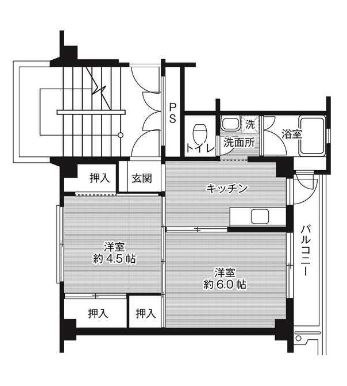 倉敷市林のマンションの間取り