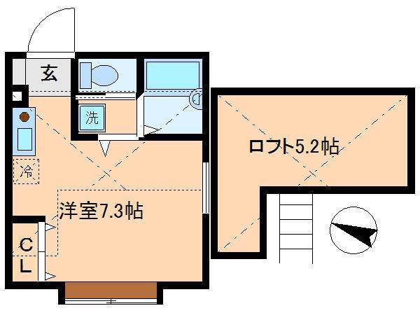 横浜市中区立野のアパートの間取り