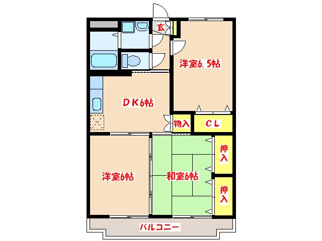 アネックスローズマンションの間取り