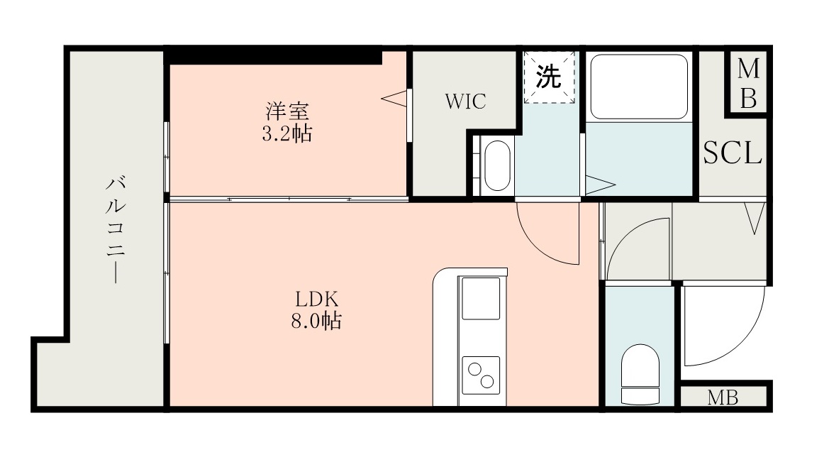 鹿児島市鴨池のマンションの間取り