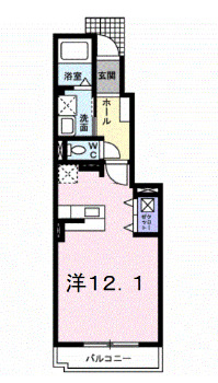 【郡山市安積町長久保のアパートの間取り】