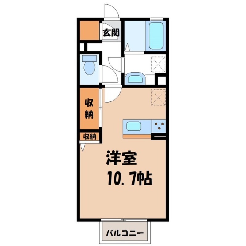 古河市西牛谷のアパートの間取り