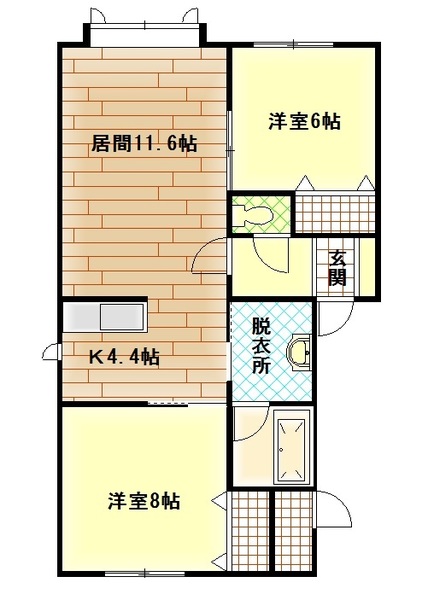 旭川市神楽岡一条のアパートの間取り