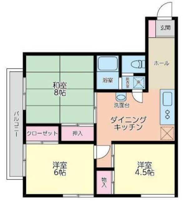 川崎市高津区子母口のマンションの間取り