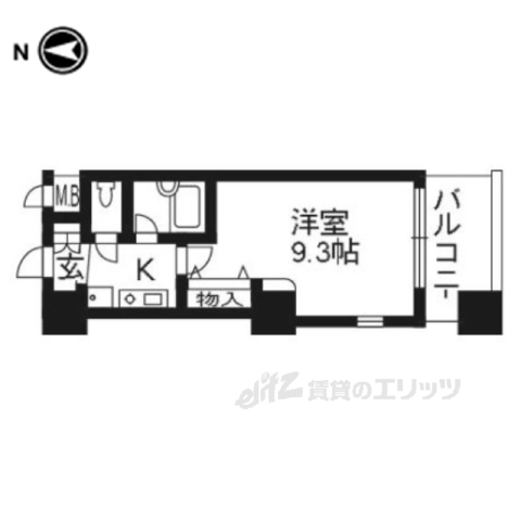 京都市右京区梅津南広町のマンションの間取り