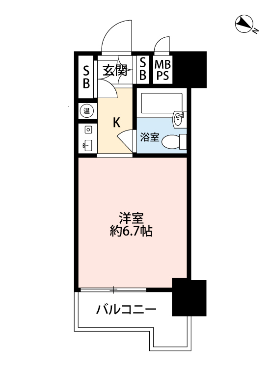 福岡市早良区西新のマンションの間取り