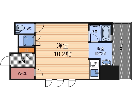 大阪市北区西天満のマンションの間取り