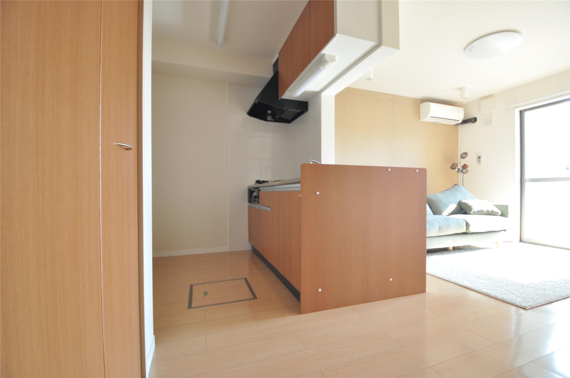 キッチン　2口ガスコンロの対面システムキッチン