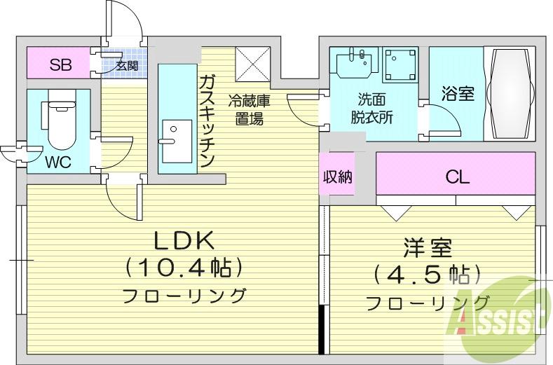 地下鉄南北線 麻生駅 徒歩9分 4階建 築9年の間取り写真