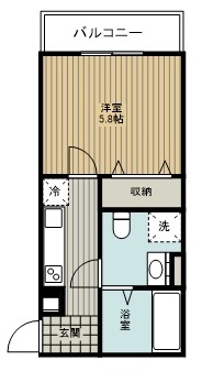 大阪市生野区生野西のアパートの間取り