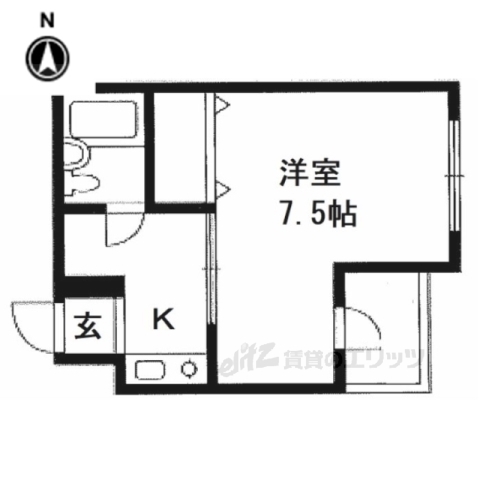 亀岡市余部町のマンションの間取り