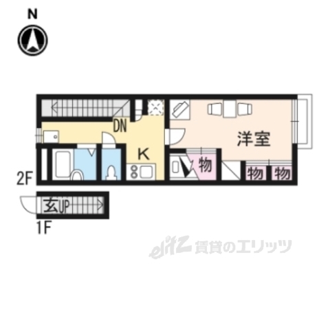 香芝市別所のアパートの間取り