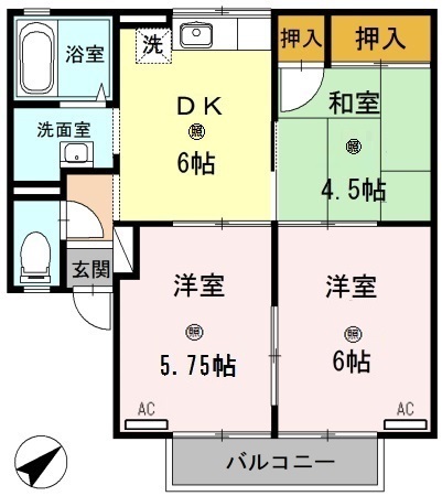 セジュール榎原　IIの間取り