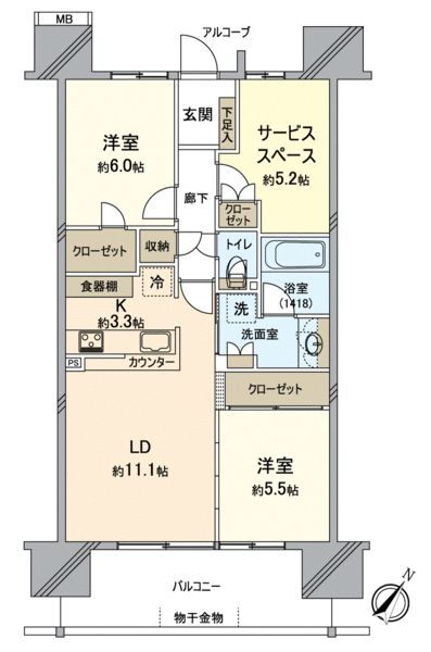 ザ・ガーデンズ東京王子　エアリーコートの間取り