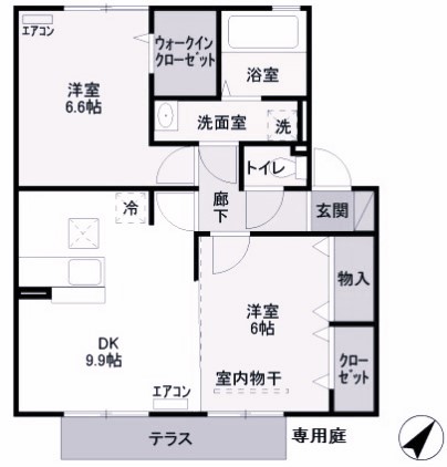 熊谷市久下のアパートの間取り