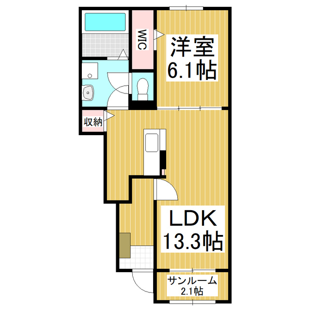 伊那市狐島のアパートの間取り