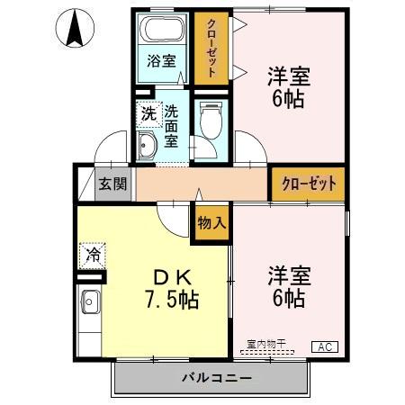 射水市戸破のアパートの間取り