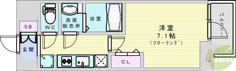 【プレサンスOSAKA西中島リエゾンの間取り】