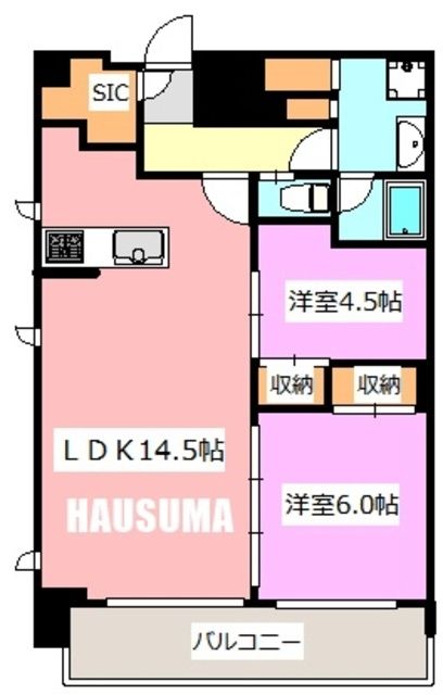 文京区千駄木のマンションの間取り