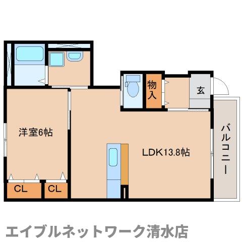 静岡市清水区興津中町のアパートの間取り