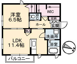 広島市南区翠のアパートの間取り