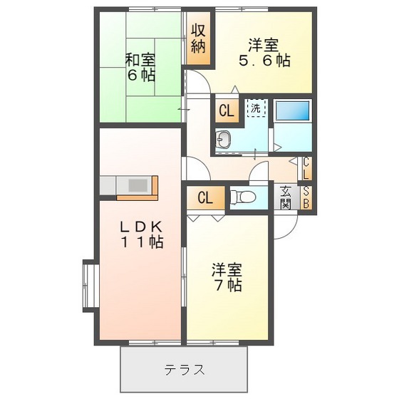 シャンブル南が丘の間取り