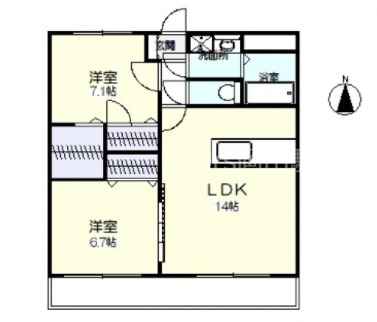 岡山市北区北長瀬表町のマンションの間取り