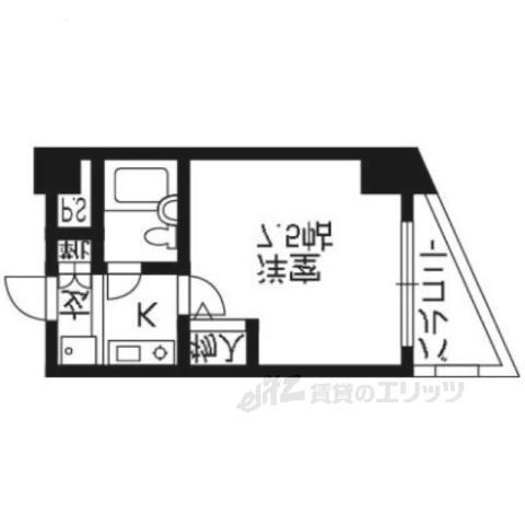 京都市伏見区中島北ノ口町のマンションの間取り