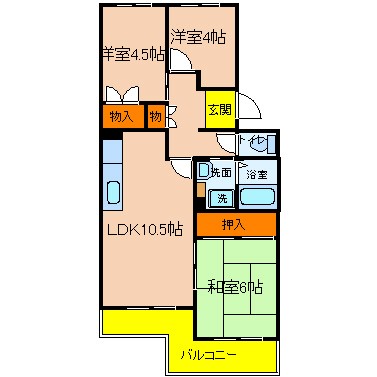 神戸市須磨区南落合のマンションの間取り