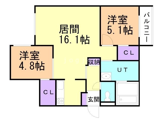 エフュート新さっぽろの間取り