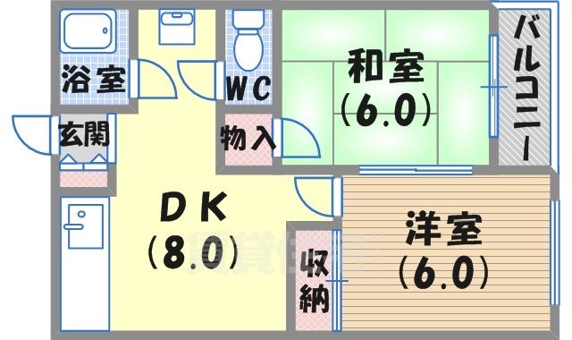 甲陽園東山ハイツの間取り