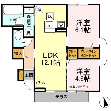 柏市宿連寺のアパートの間取り