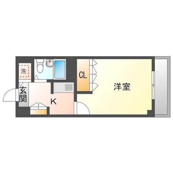 岡山市北区京町のマンションの間取り