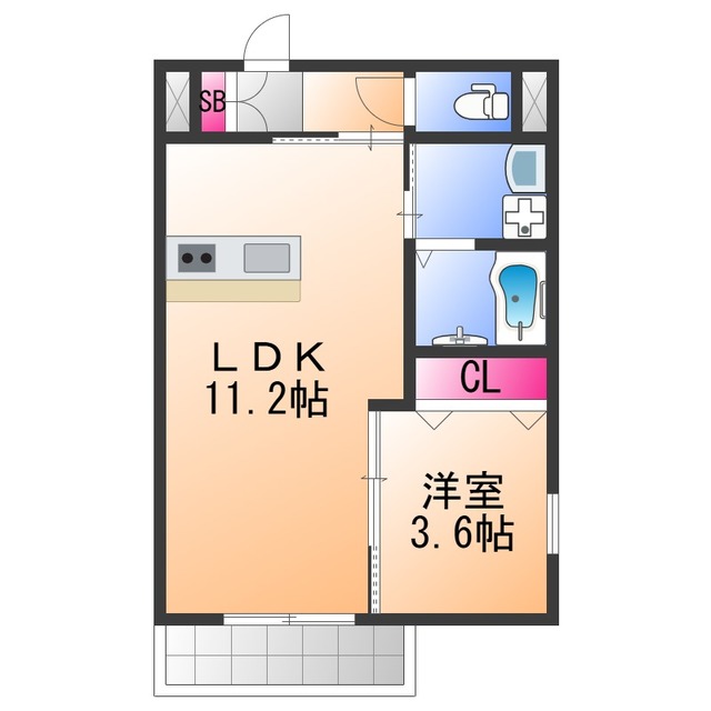 泉佐野市笠松のアパートの間取り