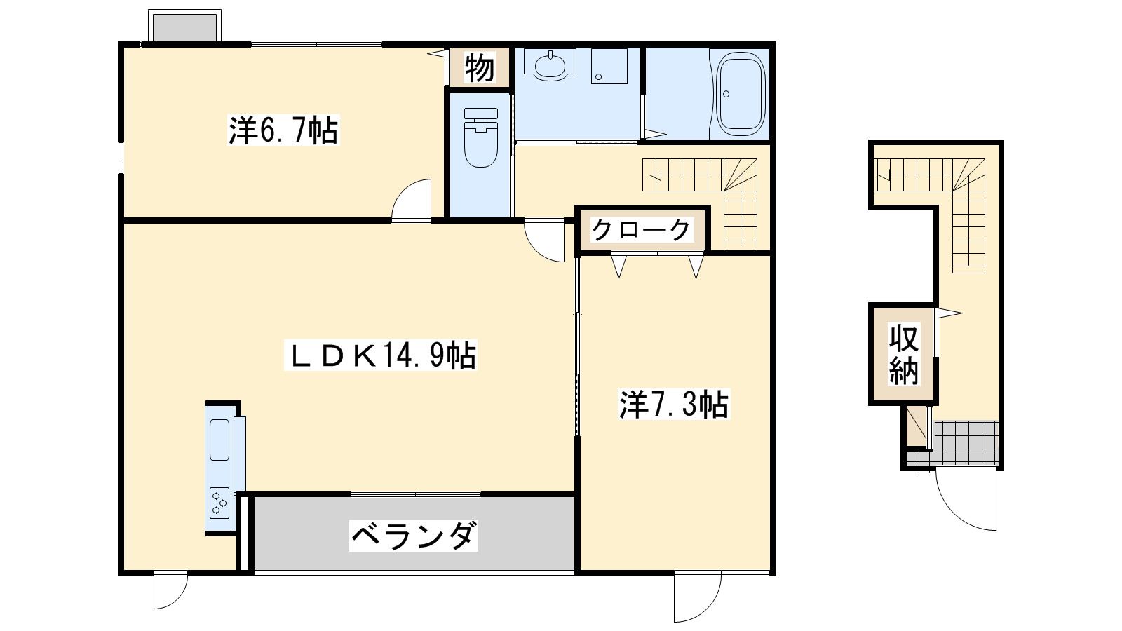 泉南市新家のアパートの間取り