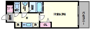 大阪市天王寺区筆ケ崎町のマンションの間取り