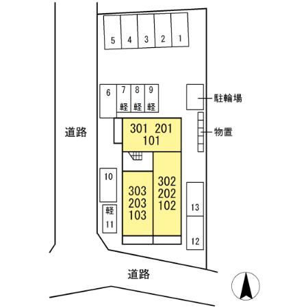 【TKハイムの駐車場】