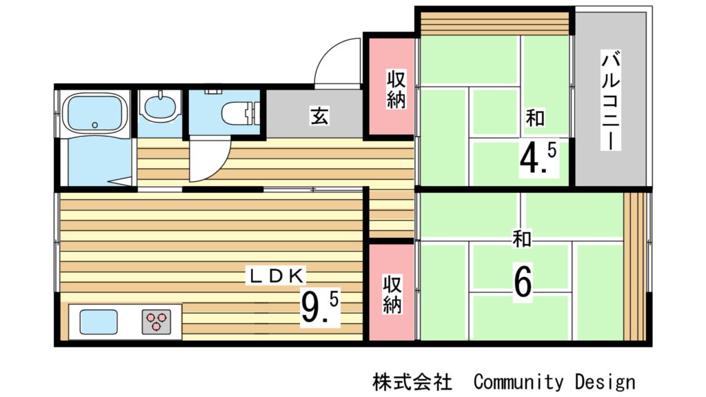 神戸市垂水区上高丸のマンションの間取り