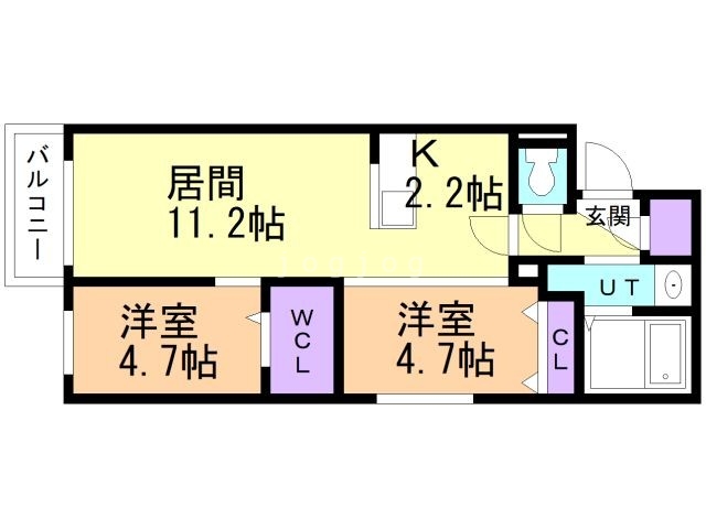 札幌市白石区菊水七条のマンションの間取り