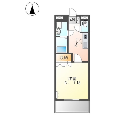 豊川市大崎町のアパートの間取り