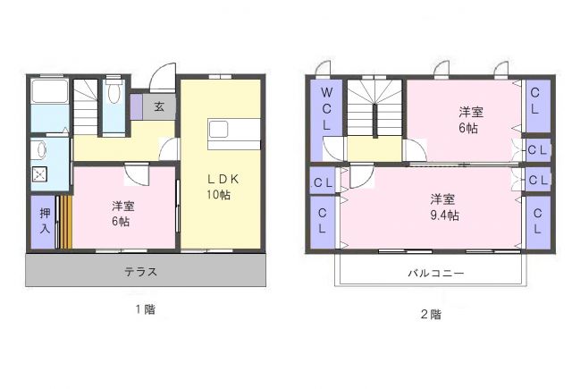 津市大園町のアパートの間取り