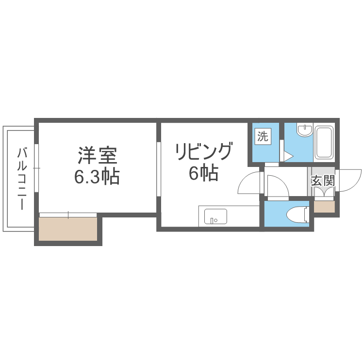 札幌市北区北六条西のマンションの間取り