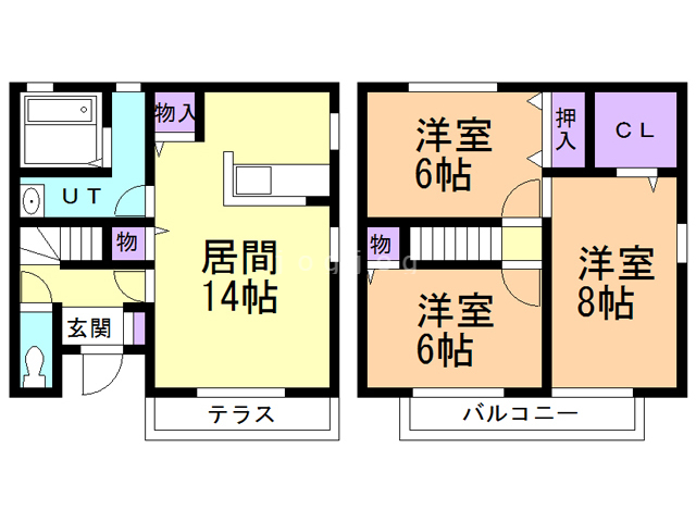 【リビングタウン不来方Ｃの間取り】