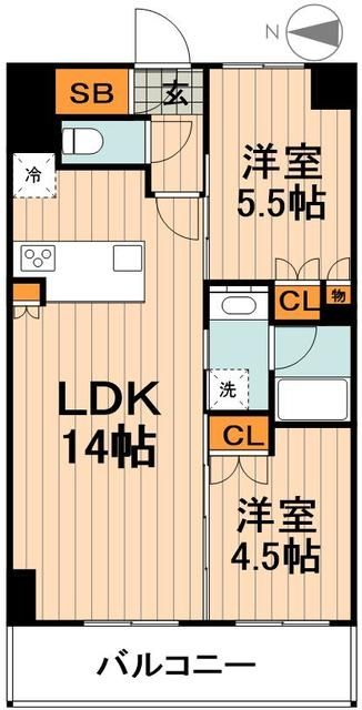 荒川区町屋のマンションの間取り