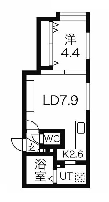 札幌市北区北十五条西のマンションの間取り