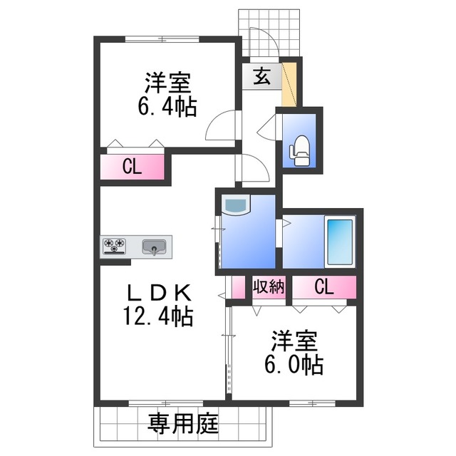 和歌山市東高松のアパートの間取り