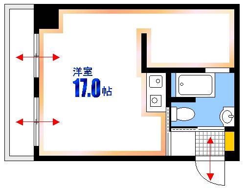 広島市中区土橋町のマンションの間取り