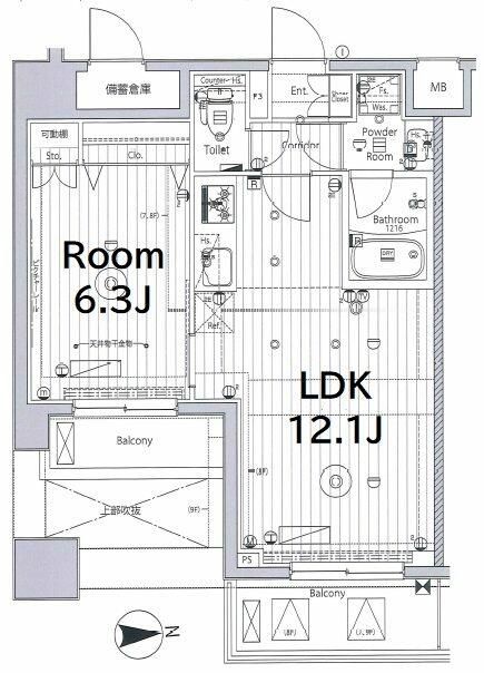 足立区西新井本町のマンションの間取り