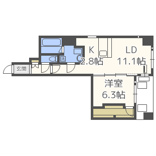 札幌市中央区南一条西のマンションの間取り