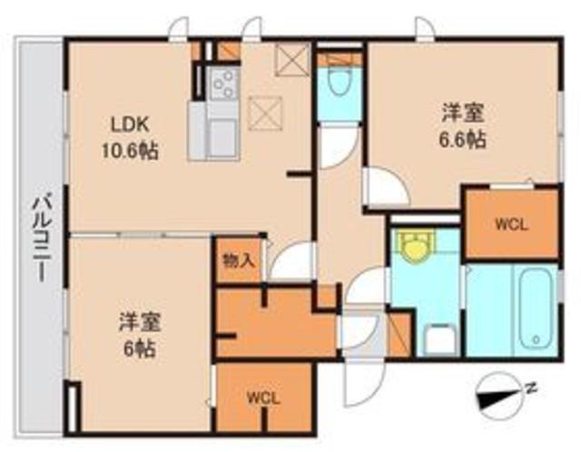 松戸市新松戸南のアパートの間取り